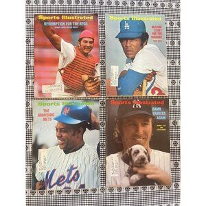 Lot of 4 Sports Illustrated 1972 Magazines Johnny Bench Cover Baseball Mays
